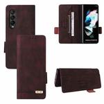 For Samsung Galaxy Z Fold3 5G Magnetic Clasp Flip Leather Phone Case(Brown)