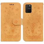 For Samsung Galaxy S10 Lite Butterfly Rose Embossed Leather Phone Case(Yellow)