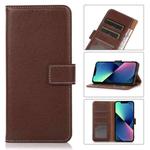 For iPhone 14 Plus Litchi Texture Horizontal Flip Leather Phone Case  (Brown)