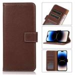 For iPhone 14 Pro Litchi Texture Horizontal Flip Leather Phone Case (Brown)