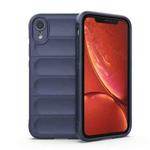 For iPhone XR Magic Shield TPU + Flannel Phone Case(Dark Blue)