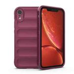 For iPhone XR Magic Shield TPU + Flannel Phone Case(Wine Red)
