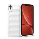 For iPhone XR Magic Shield TPU + Flannel Phone Case(White)