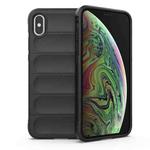 For iPhone XS Max Magic Shield TPU + Flannel Phone Case(Black)
