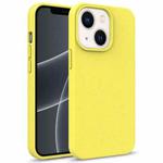 For iPhone 14 Plus Starry Series Shockproof Straw Material + TPU Protective Phone Case  (Yellow)