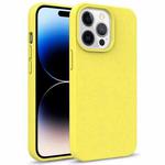 For iPhone 14 Pro Max Starry Series Shockproof Straw Material + TPU Protective Phone Case (Yellow)