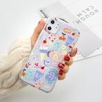 For iPhone 11 Pro Painted Suitcase Striped TPU Case(Ice Cream Bear)