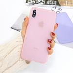 For iPhone XS / X 1.5mm Liquid Emulsion Translucent TPU case(Pink)