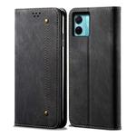 For vivo S15e / T1 5G Snapdragon 778G Denim Texture Leather Phone Case(Black)
