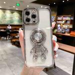 3D Astronaut Ring Holder Phone Case For iPhone 12 Pro Max(Silver)