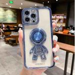For iPhone 11 Pro Max 3D Astronaut Ring Holder Phone Case (Sierra Blue)