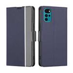 For Motorola Moto G22 Twill Texture Side Button Leather Phone Case(Blue)