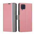 For Samsung Galaxy M32 International Twill Texture Side Button Leather Phone Case(Pink)