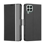 For Samsung Galaxy M33 5G Twill Texture Side Button Leather Phone Case(Black)