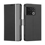 For OnePlus 10 Pro 5G Twill Texture Side Button Leather Phone Case(Black)
