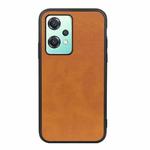 For OnePlus Nord CE 2 Lite 5G Two-color Calf Texture Shockproof Phone Case(Brown)