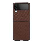 For Samsung Galaxy Z Flip4 Carbon Fiber Texture Shockproof Protective Phone Case(Brown)