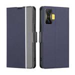 For Xiaomi Redmi K50 Gaming Twill Texture Side Button Leather Phone Case(Blue)
