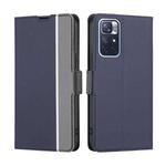 For Xiaomi Redmi Note 11 5G / Poco M4 Pro 5G Twill Texture Side Button Leather Phone Case(Blue)