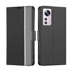 For Xiaomi 12 Twill Texture Side Button Leather Phone Case(Black)