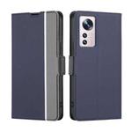 For Xiaomi 12 Twill Texture Side Button Leather Phone Case(Blue)