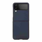 For Samsung Galaxy Z Flip4 Sheep Texture Genuine Leather Phone Case(Blue)