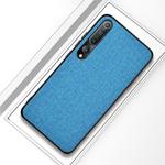 For Xiaomi Mi 10 Shockproof Cloth Texture PC + TPU Protective Case(Light Blue)