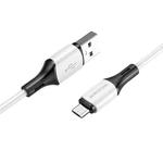 Borofone BX79 Micro USB Silicone Sync Data Charging Cable, Length: 1m(White)