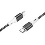 Borofone BX79 Type-C / USB-C to Type-C / USB-C 60W Silicone Sync Data Charging Cable, Length: 1m(Black)