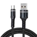 USB-C / Type-C 6A Woven Style USB Charging Cable, Cable Length: 1m(Black)