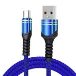 USB-C / Type-C 6A Woven Style USB Charging Cable, Cable Length: 1m(Blue)
