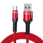 USB-C / Type-C 6A Woven Style USB Charging Cable, Cable Length: 1m(Red)
