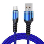 Micro USB 6A Woven Style USB Charging Cable, Cable Length: 1m(Blue)