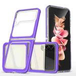 For Samsung Galaxy Z Flip4 Clear Acrylic+PC+TPU Shockproof Phone Case(Purple)