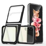 For Samsung Galaxy Z Flip4 Clear Acrylic+PC+TPU Shockproof Phone Case(Black)