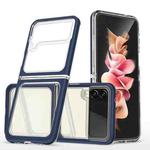 For Samsung Galaxy Z Flip4 Clear Acrylic+PC+TPU Shockproof Phone Case(Navy Blue)