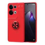 For OPPO Reno8 5G Metal Ring Holder 360 Degree Rotating TPU Phone Case(Red)