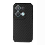 For OPPO Reno8 Carbon Fiber Texture Shockproof Protective Phone Case(Black)