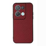 For OPPO Reno8 Pro+ Carbon Fiber Texture Shockproof Protective Phone Case(Red)