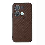 For OPPO Reno8 Pro+ Carbon Fiber Texture Shockproof Protective Phone Case(Brown)