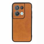 For OPPO Reno8 Pro+ Accurate Hole Two-color Calf Texture PU Phone Case(Brown)