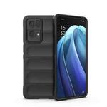 For OPPO Reno7 Pro 5G Magic Shield TPU + Flannel Phone Case(Black)