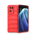 For OPPO Reno7 Pro 5G Magic Shield TPU + Flannel Phone Case(Red)