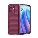 For OPPO Reno7 5G Global / Find X5 Lite Magic Shield TPU + Flannel Phone Case(Wine Red)
