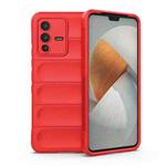 For vivo S12 Magic Shield TPU + Flannel Phone Case(Red)