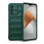 For vivo S12 Magic Shield TPU + Flannel Phone Case(Dark Green)