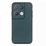 For OPPO Reno8 Accurate Hole Lambskin Texture Genuine Leather Phone Case(Green)