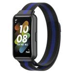 For Huawei Band 7 / 7 NFC Milan Metal Magnetic Watch Band(Black+Blue)