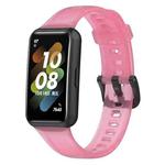 For Huawei Band 7 / 7 NFC Transparent Silicone Watch Band(Pink)