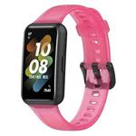 For Huawei Band 7 / 7 NFC Transparent Silicone Watch Band(Rose Red)